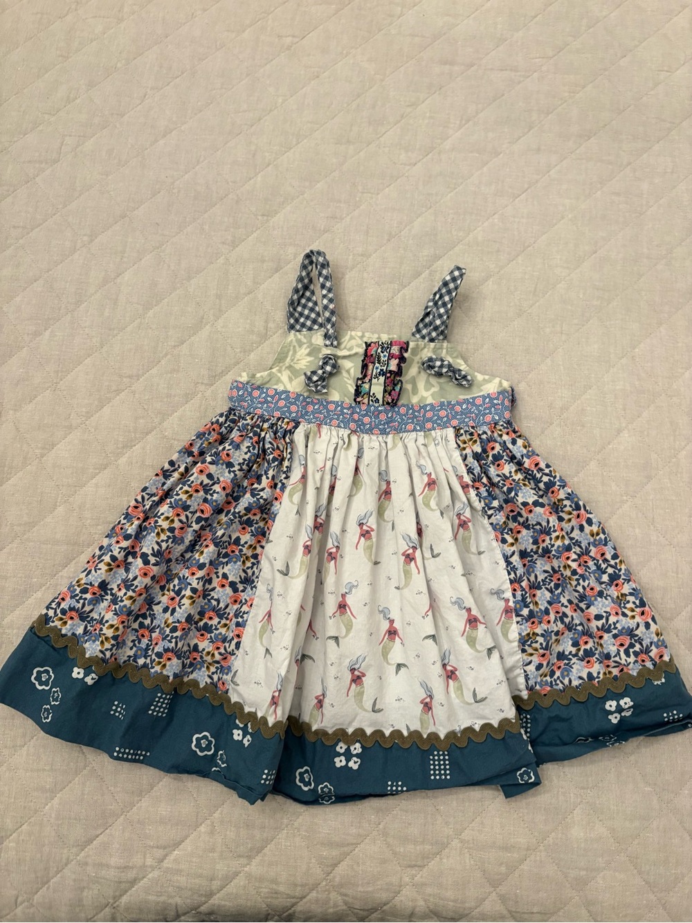 Matilda Jane Blue Floral Patchwork Sundress with Mermaid Motif